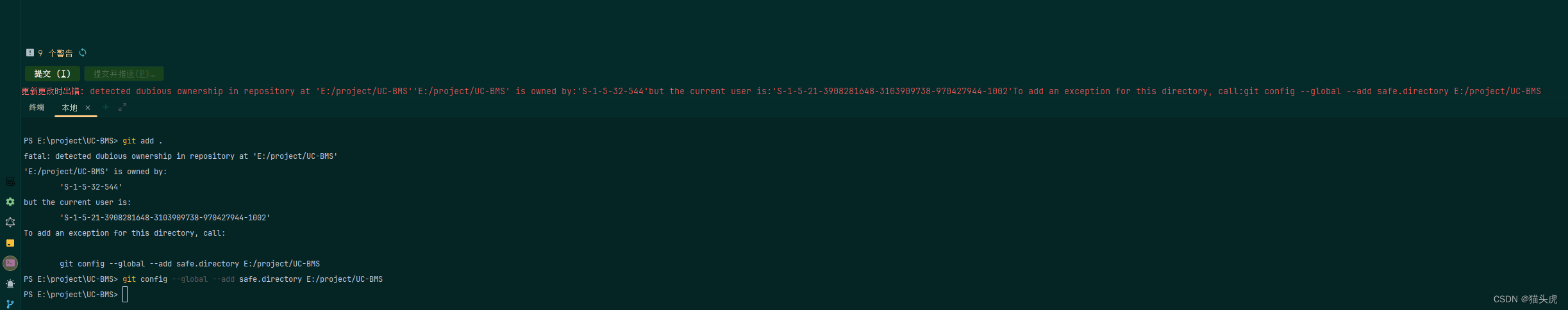 Git 安全警告修复手册：解决 `fatal: detected dubious ownership in repository at ` 问题 ️,在这里插入图片描述,第2张