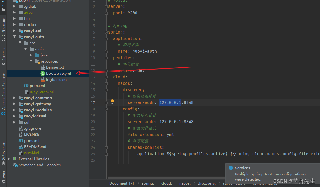 配置Linux服务器华为云耀云服务器之docker中nacos服务注册中心若依微服务版本安装 （虚拟机一样适用）若依（1）,第17张